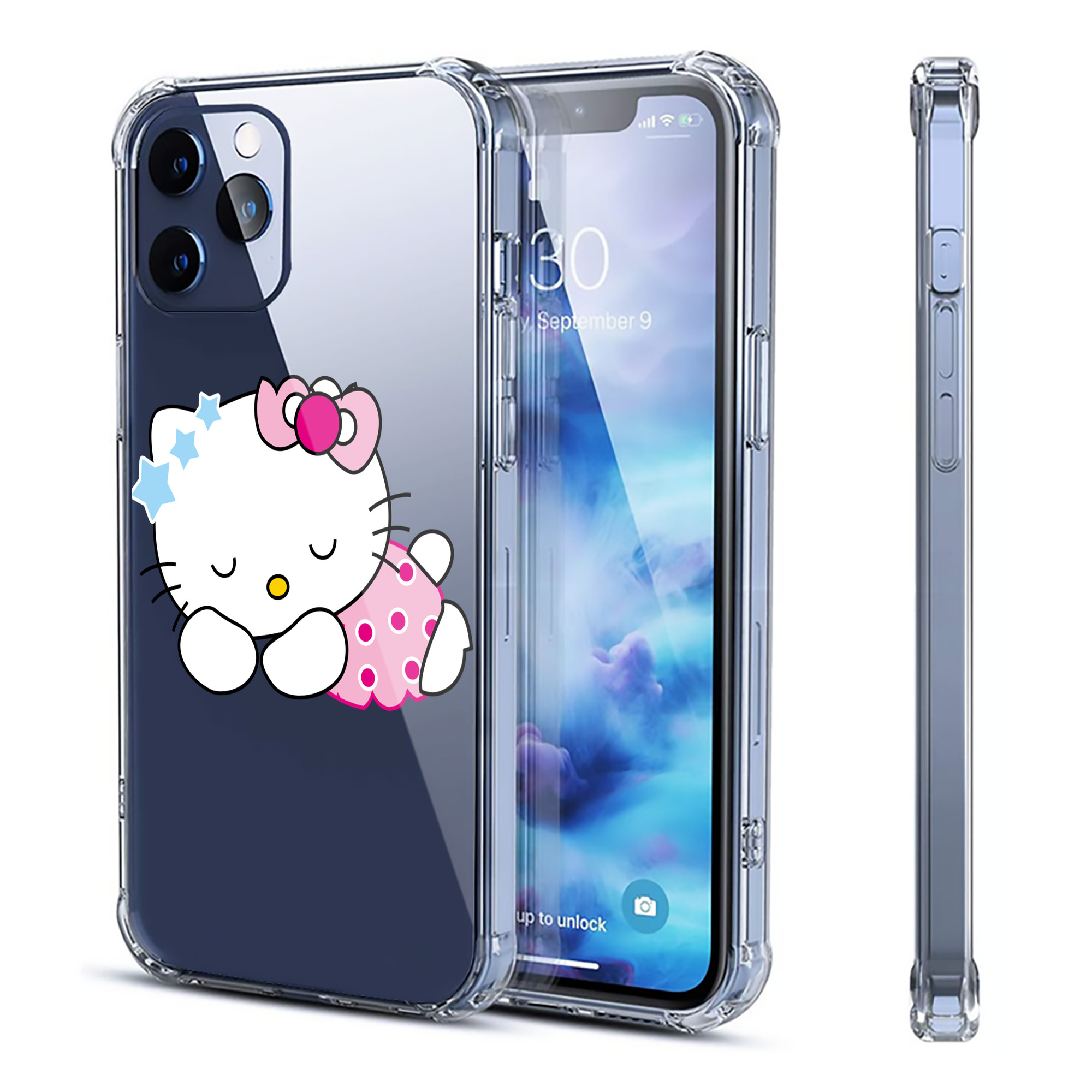（画像用） Hello Kitty ハローキティ 【iPhone 12シリーズ対応】透明スマホケース（クリアソフトケース）